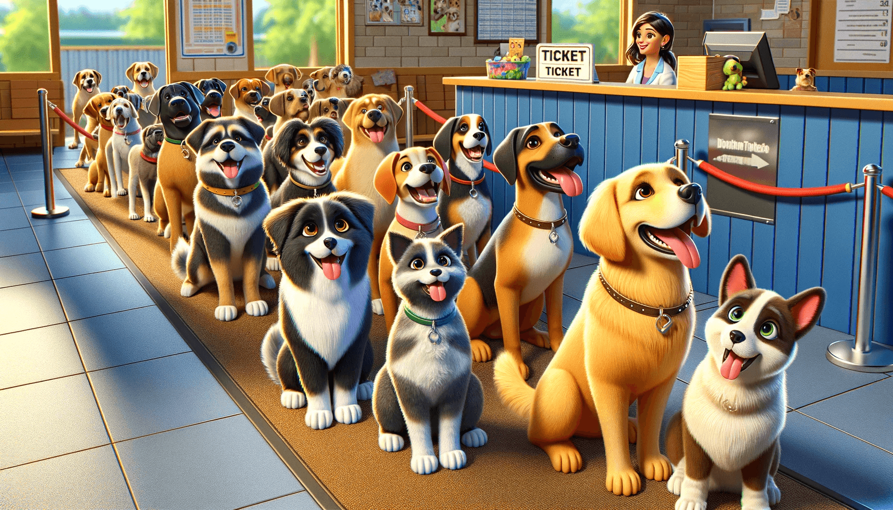 dogs in line for reservation grooming Vancouver